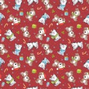 Festive Cats & Dogs Col 102 Red/Gold Metallic - Due May/June